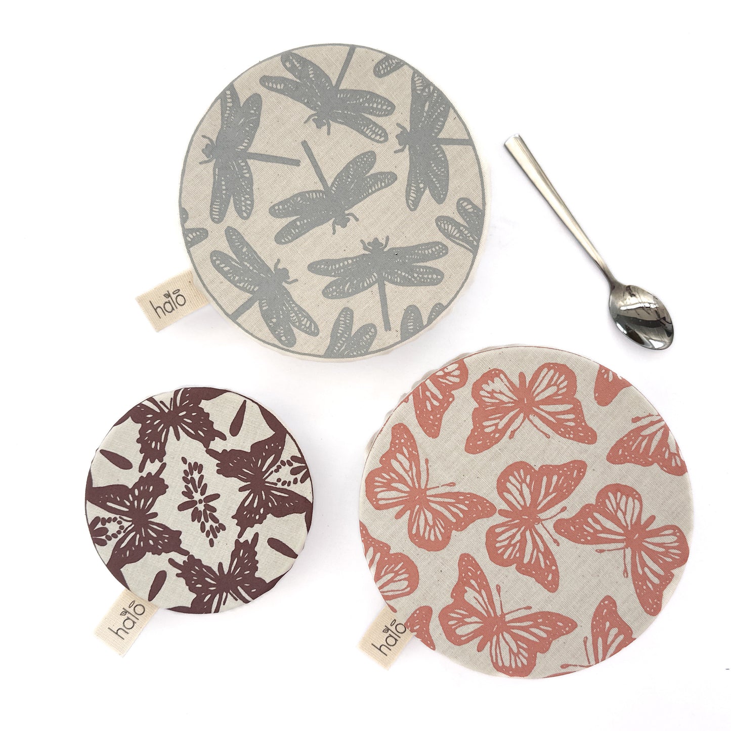 Halo Dish and Bowl Cover Small Set of 3 Butterflies & Dragonflies | Nicole Peach