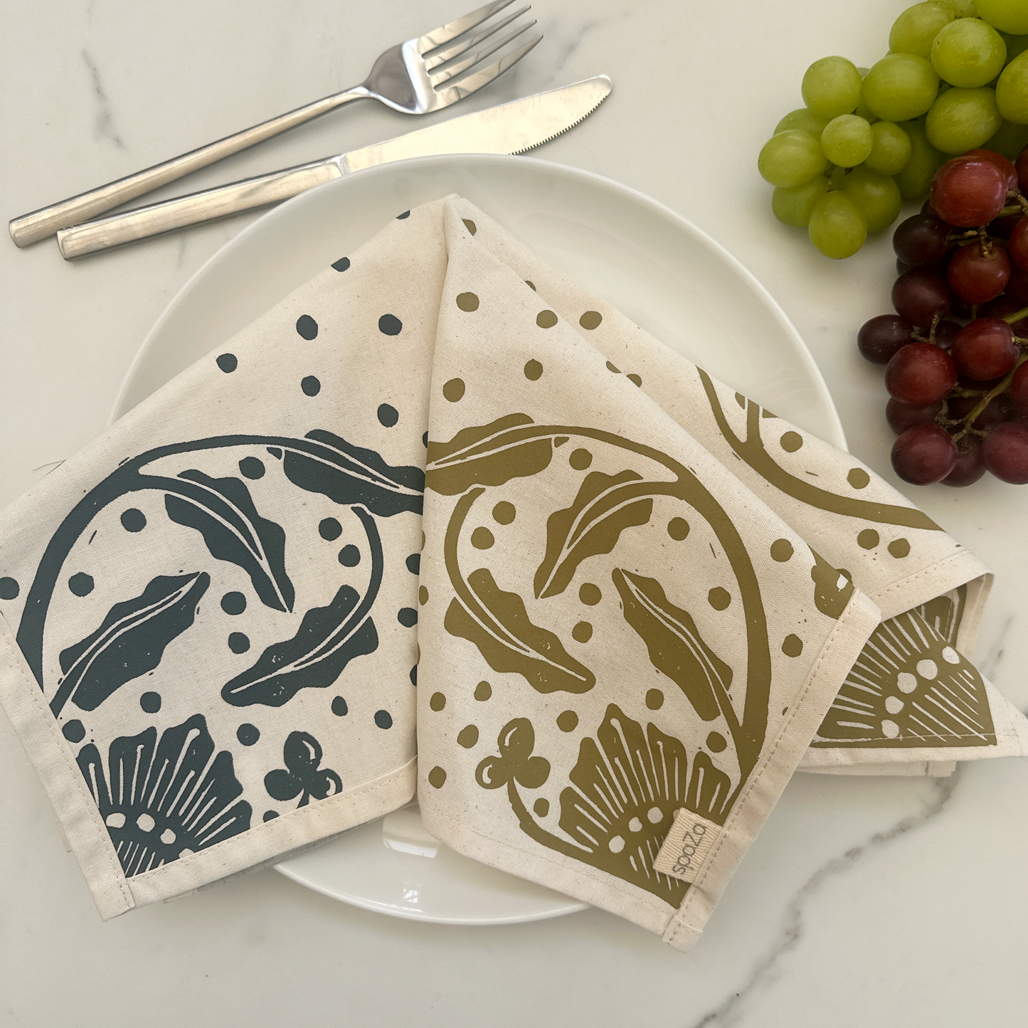 Cotton Table Napkins Madiba Print | cloth table decor, table setting sets